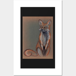 Foxy - Original prisma pencil drawing of a beautiful fox Posters and Art